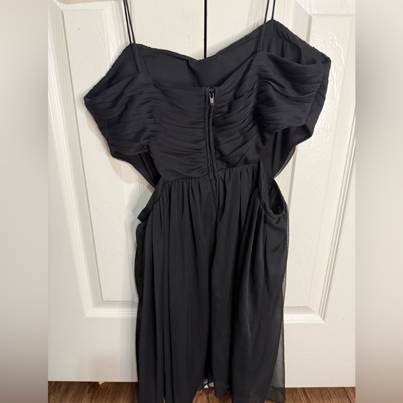 Hailey Logan Black Pleated Sweetheart Cocktail‎ Dress Women’s Size 9/10 Formal - Picture 3 of 6